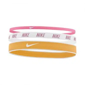 Nike แถบรัดศีรษะเทนนิส Mixed Width Headbands 3-Pack | Pinksicle/White/Yellow Ochre ( N.000.2548.624 )