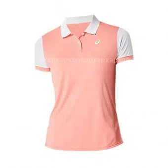 Asics เสื้อเทนนิสผู้หญิง Women's Court Polo Shirt | Guava/Brilliant White ( 2042A265-701 )