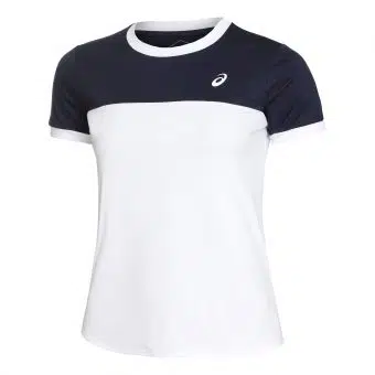 Asics เสื้อเทนนิสเด็กผู้หญิง Girls Tennis SS Top | Brilliant White/Midnight ( 2044A039-102 )