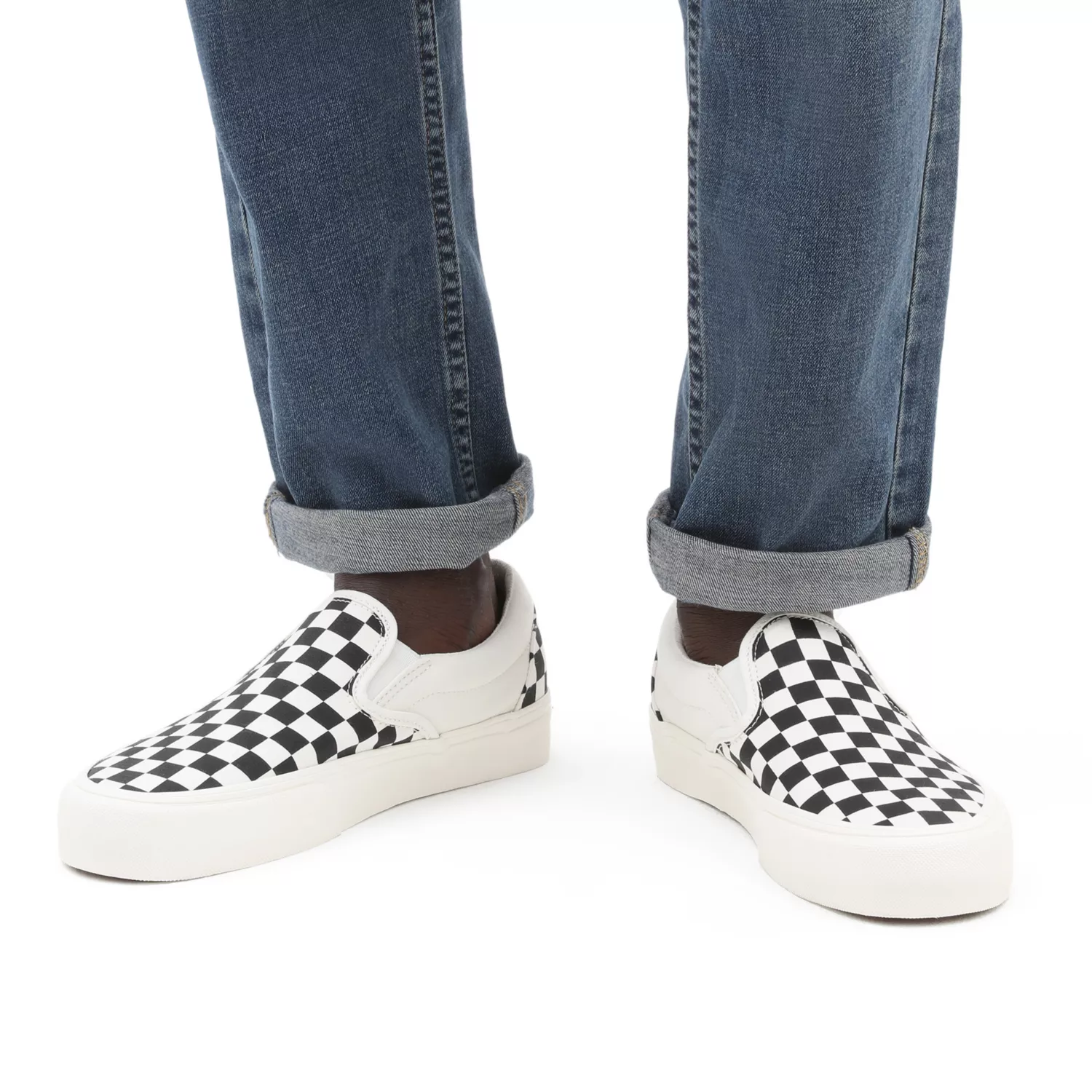Vans รองเท้าผ้าใบ Slip-On Checkerboard VR3 | Black/Marshmallow