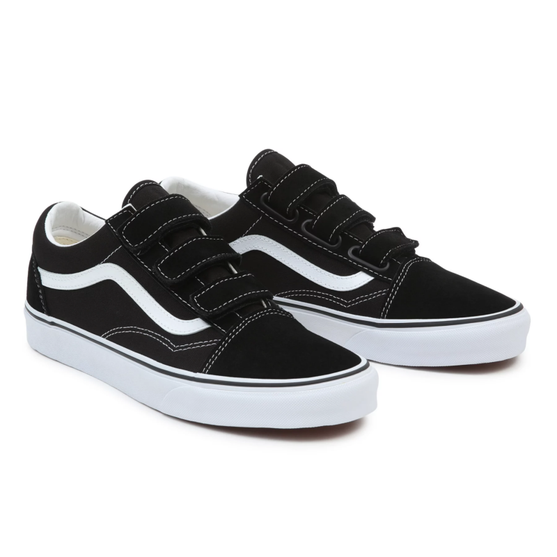 Vans รองเท้าผ้าใบ Old Skool V Suede Canvas | Black/True White ( VN0A3D29OIU ) - Image 6