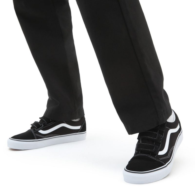 Vans รองเท้าผ้าใบ Old Skool V Suede Canvas | Black/True White ( VN0A3D29OIU ) - Image 9