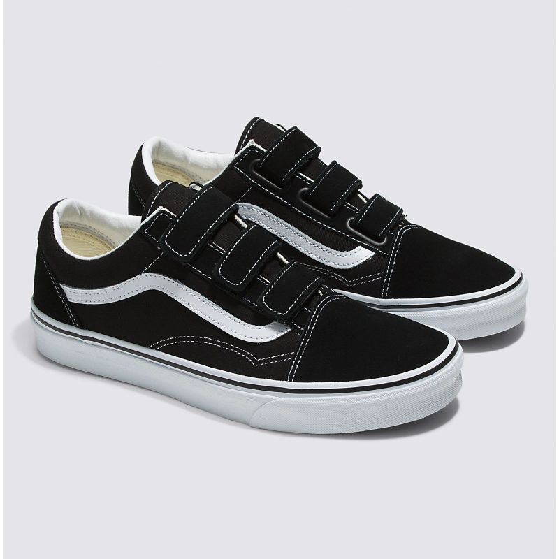 Vans รองเท้าผ้าใบ Old Skool V Suede Canvas | Black/True White ( VN0A3D29OIU ) - Image 18