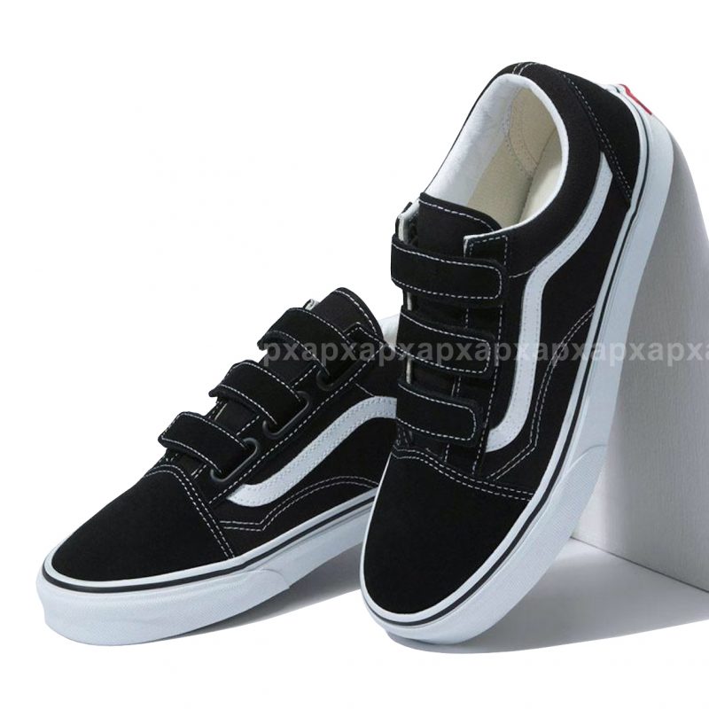 Vans รองเท้าผ้าใบ Old Skool V Suede Canvas | Black/True White ( VN0A3D29OIU ) - Image 12