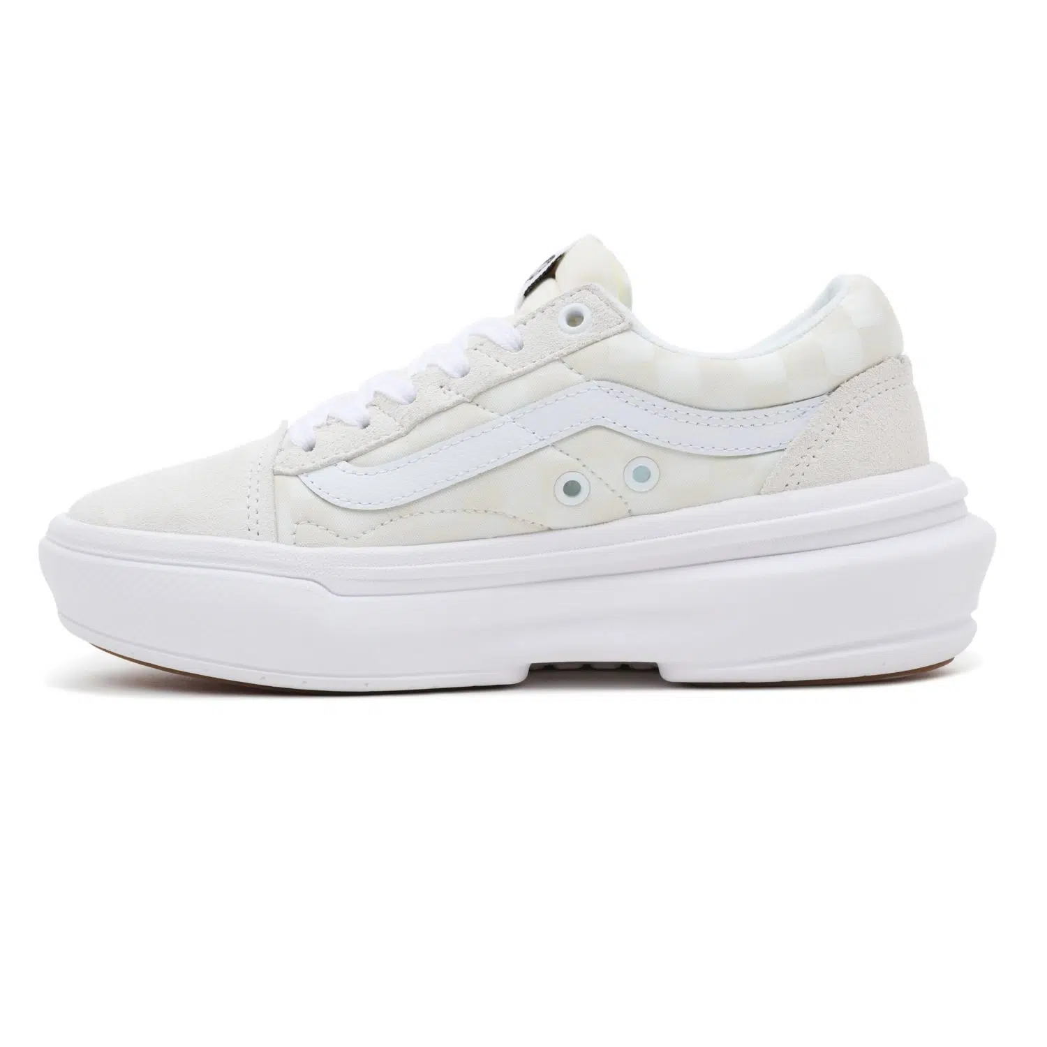 Vans รองเท้าผ้าใบ Old Skool Overt ComfyCush Checkerboard | White/Checkerboard ( VN0A7Q5ETDC ) - Image 3