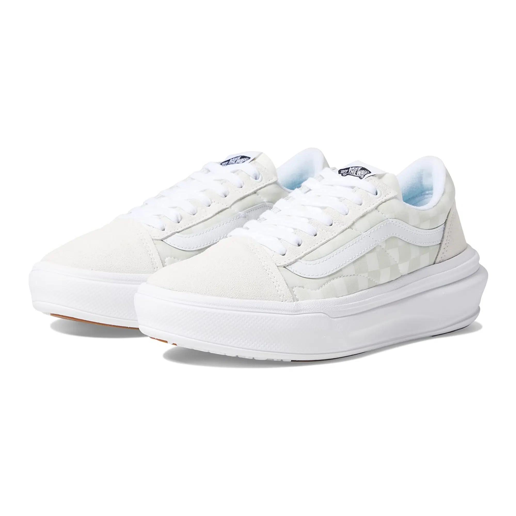 Vans รองเท้าผ้าใบ Old Skool Overt ComfyCush Checkerboard | White/Checkerboard ( VN0A7Q5ETDC ) - Image 42