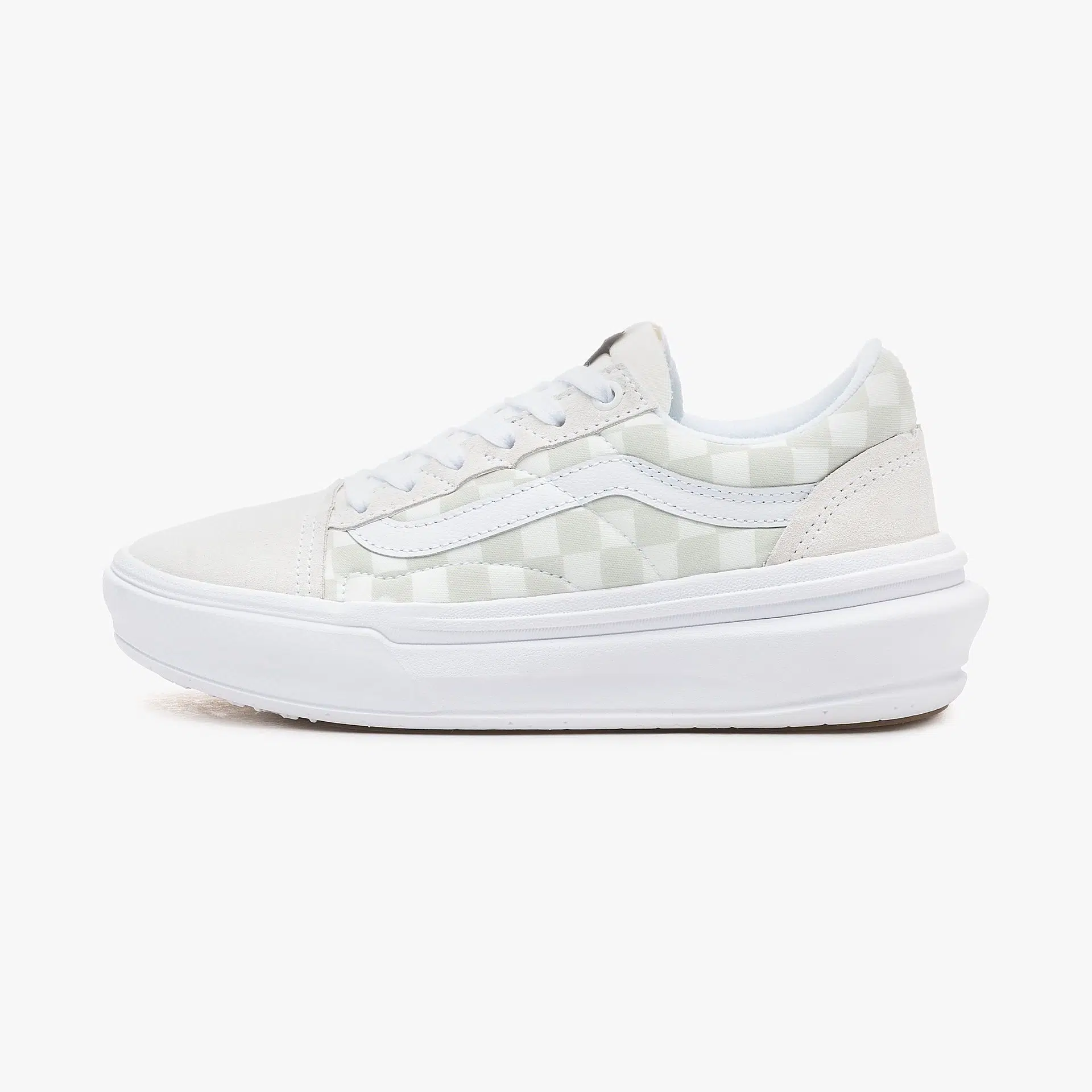 Vans รองเท้าผ้าใบ Old Skool Overt ComfyCush Checkerboard | White/Checkerboard ( VN0A7Q5ETDC ) - Image 48