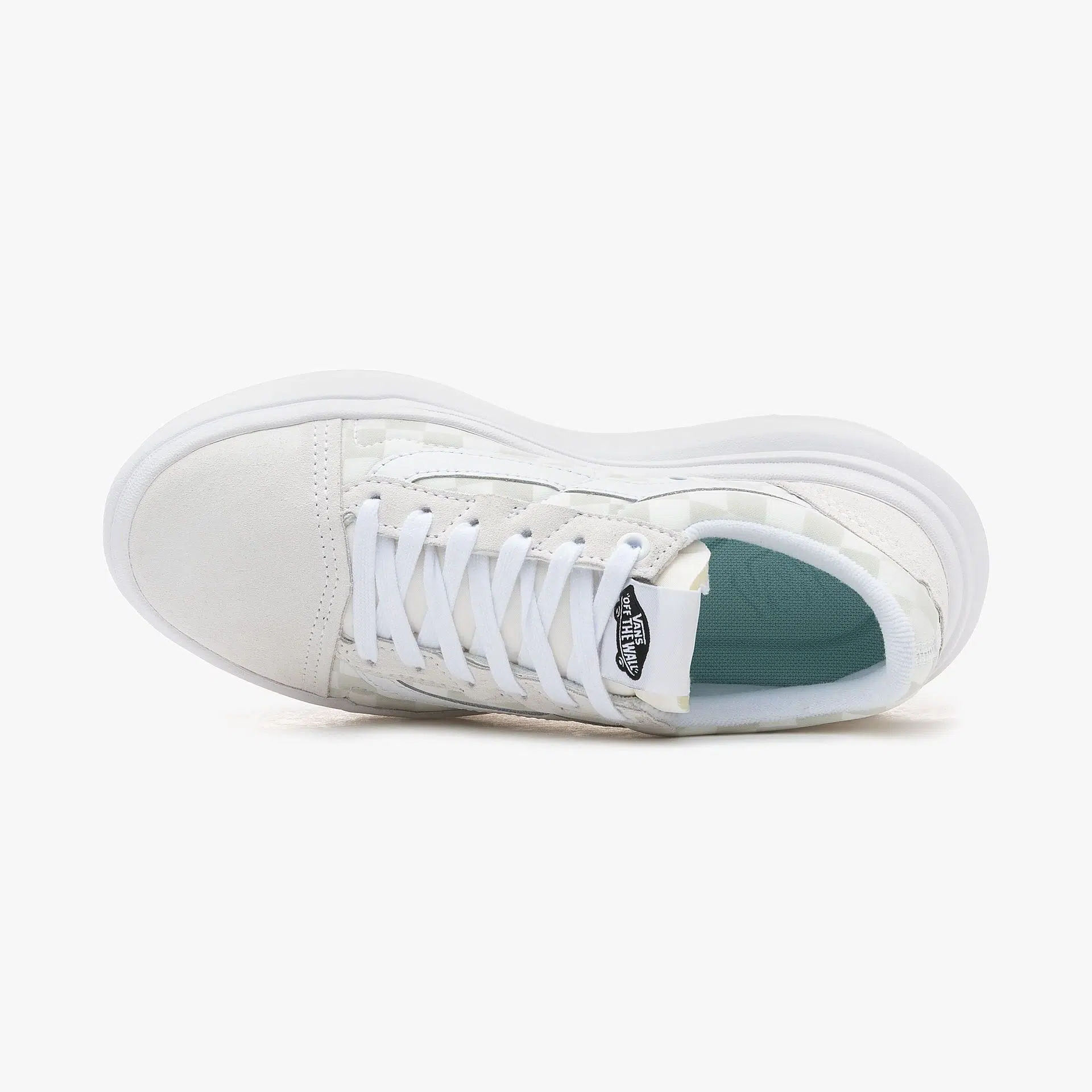 Vans รองเท้าผ้าใบ Old Skool Overt ComfyCush Checkerboard | White/Checkerboard ( VN0A7Q5ETDC ) - Image 51