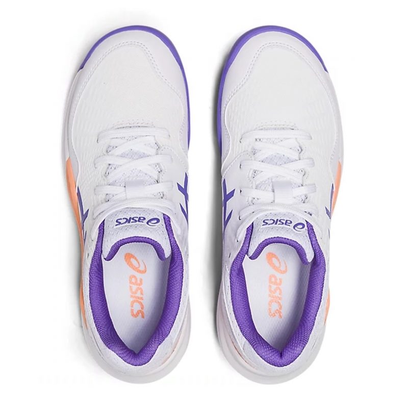 Asics รองเท้าเทนนิสเด็ก Gel-Resolution 9 GS | White/Amethyst ( 1044A067-101 ) - Image 6