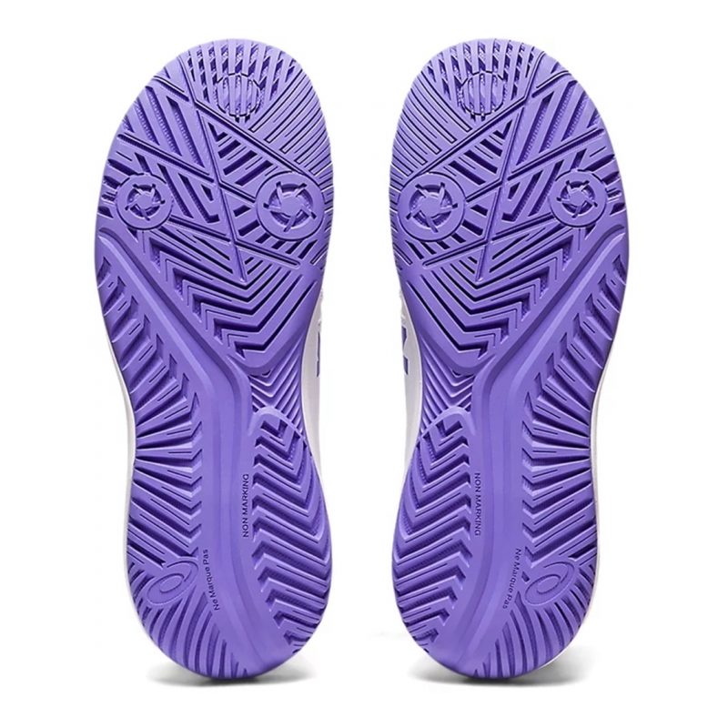 Asics รองเท้าเทนนิสเด็ก Gel-Resolution 9 GS | White/Amethyst ( 1044A067-101 ) - Image 7