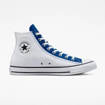 Converse รองเท้าผ้าใบ Chuck Taylor All Star Retro Sport Hi White/Blue | White/Blue/Ghosted ( A03417CU3WTBL )