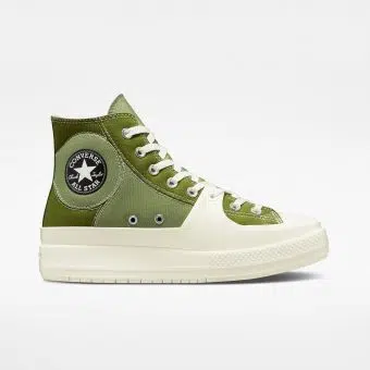 Converse รองเท้าผ้าใบ Chuck Taylor All Star Construct Summer Utility Hi Green | Alligator Friend/Grassy/Vintage White ( A03471CU3GNXX )
