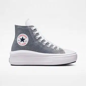 Converse รองเท้าผ้าใบผู้หญิง Chuck Taylor All Star Move Retro Denim Hi Navy | Obsidian/White/White ( A05019CU3NAXX )