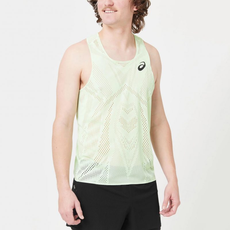 Asics เสื้อวิ่งผู้ชาย Men's Actibreeze Jacquard Singlet | Whisper Green ( 2091A614-303 ) - Image 14
