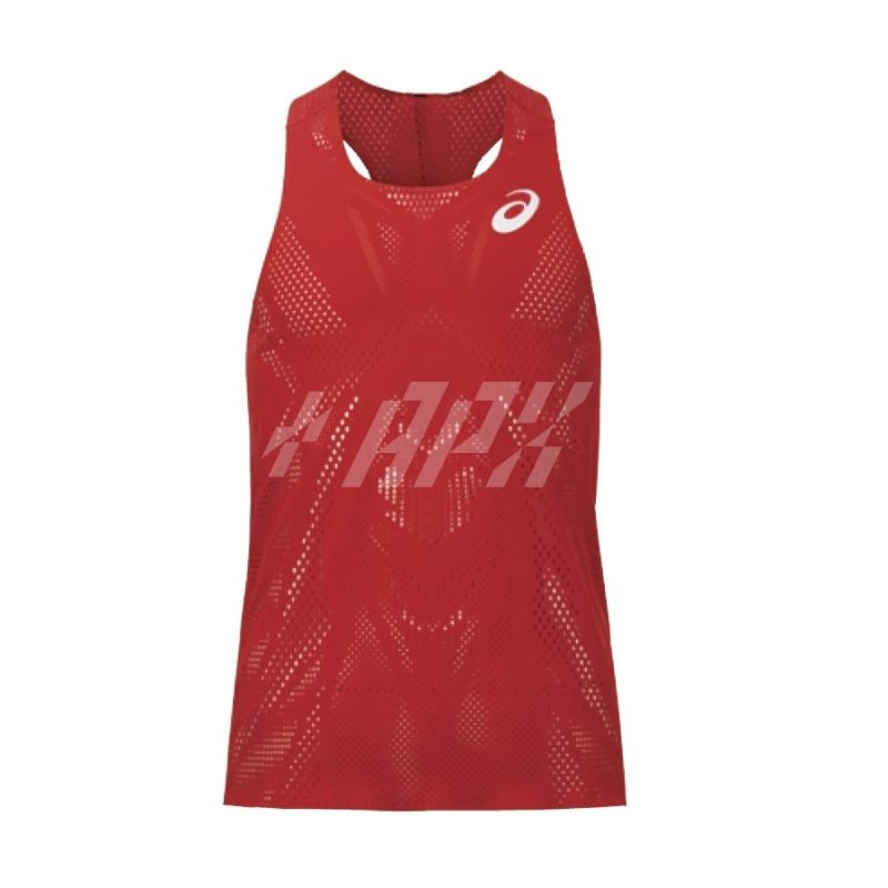 Asics เสื้อวิ่งผู้ชาย Men's Actibreeze Jacquard Singlet | Electric Red ( 2091A614-602 ) - Image 18