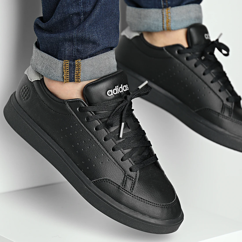 Adidas รองเท้าผ้าใบผู้ชาย Nova Court | Core Black/Silver Pebble/Metal Grey ( H06235 ) - Image 9
