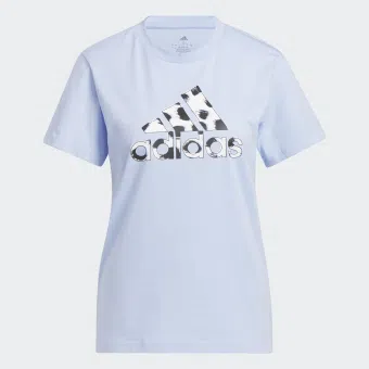 Adidas เสื้อยืดผู้หญิง Animal Print Badge of Sport Tee | Blue Dawn ( H52226 )