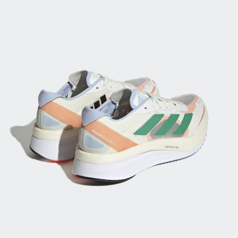 Adidas รองเท้าวิ่งผู้หญิง Adizero Boston 11 | White Tint/Court Green/Coral Fusion ( HQ3697 ) - Image 3