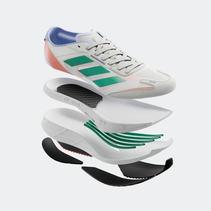 Adidas รองเท้าวิ่งผู้หญิง Adizero Boston 11 | White Tint/Court Green/Coral Fusion ( HQ3697 ) - Image 9