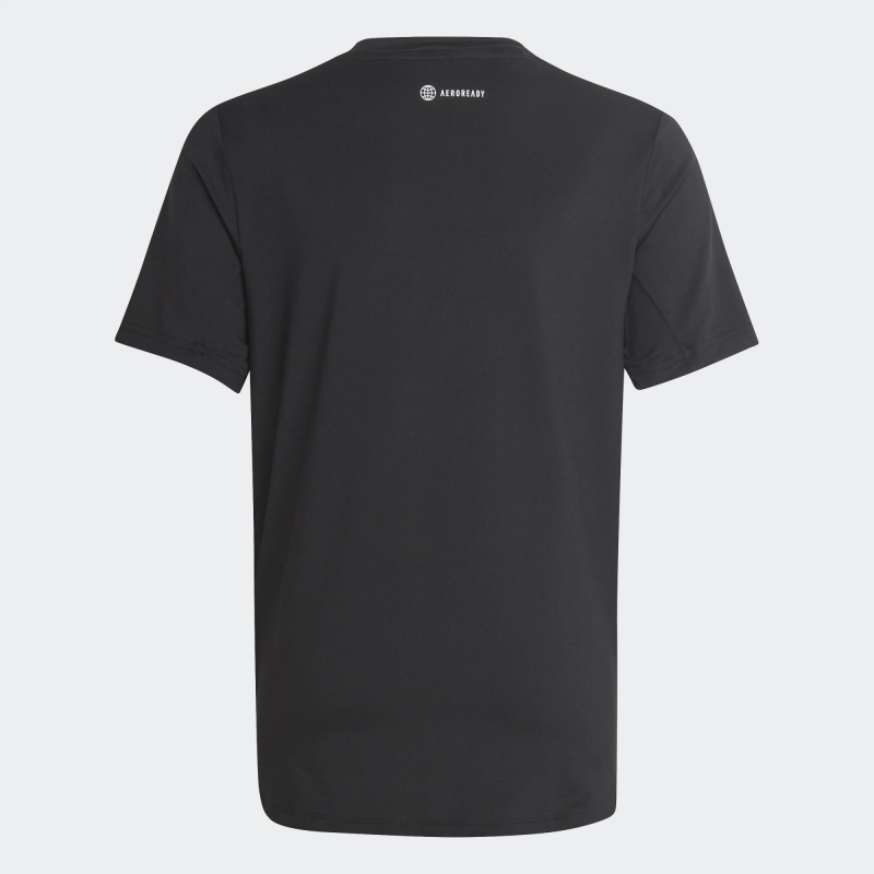 Adidas เสื้อยืดเด็ก Train Icons AEROREADY Logo Tee | Black/Preloved Blue/Lucid Blue ( HR5924 ) - Image 2