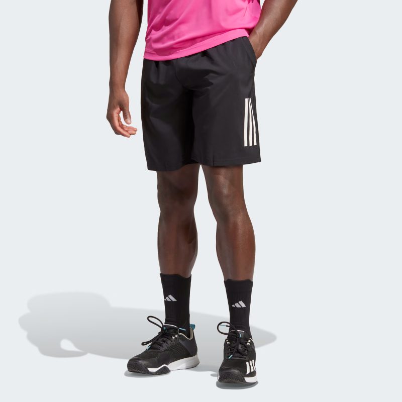 Adidas กางเกงเทนนิสผู้ชาย Club Tennis 3-Stripes Shorts | Black ( HS3253 ) - Image 2