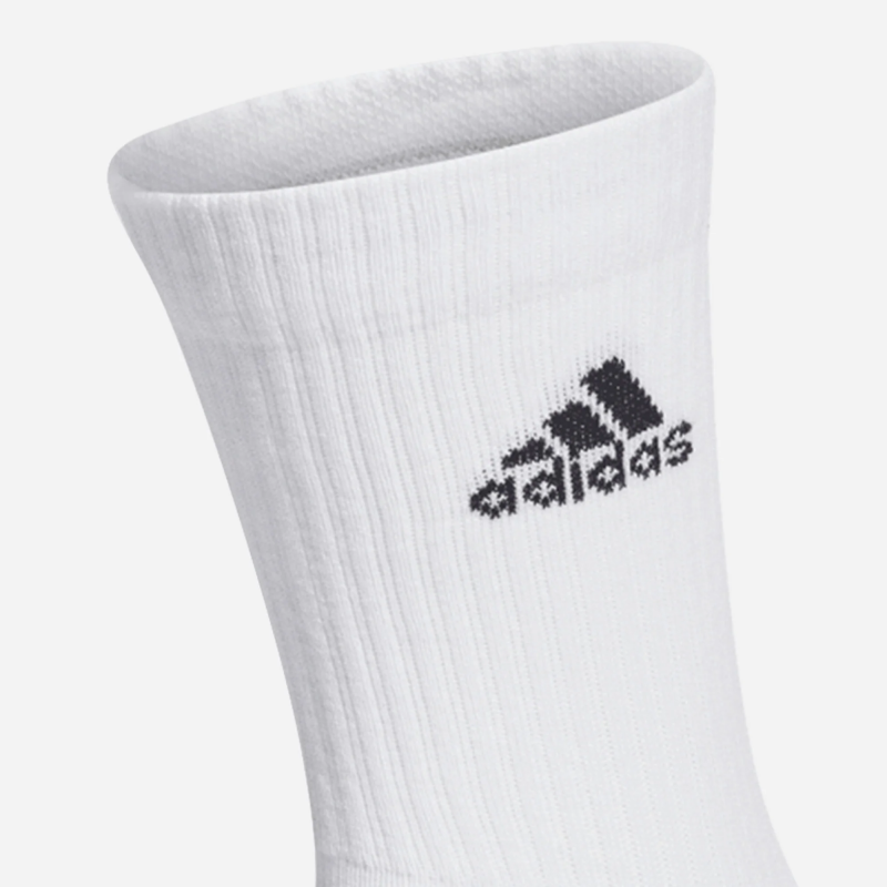 Adidas ถุงเท้า Cushioned Crew Socks 3 Pairs | White/Black ( HT3446 ) - Image 2
