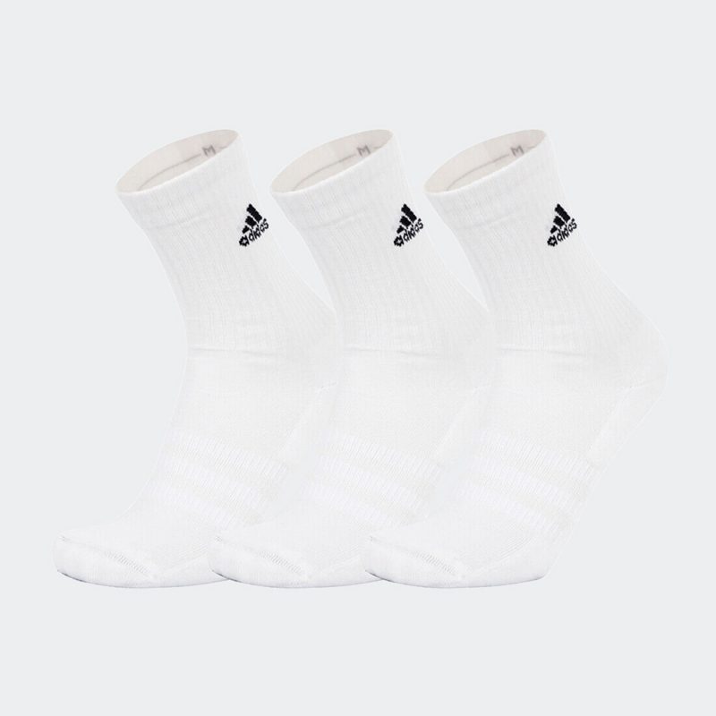Adidas ถุงเท้า Cushioned Crew Socks 3 Pairs | White/Black ( HT3446 ) - Image 4