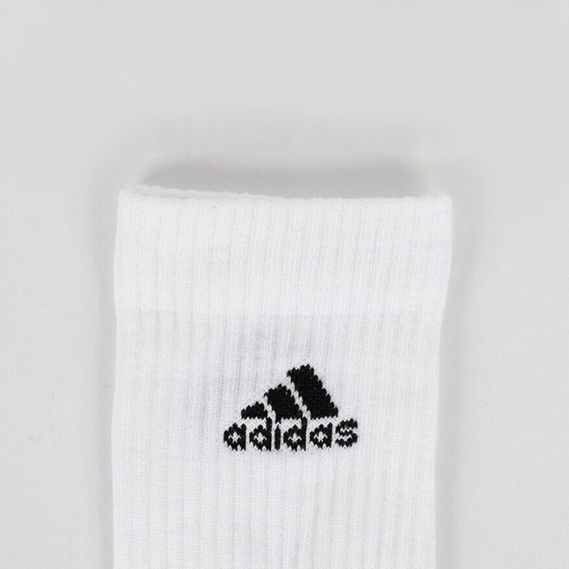 Adidas ถุงเท้า Cushioned Crew Socks 3 Pairs | White/Black ( HT3446 ) - Image 7