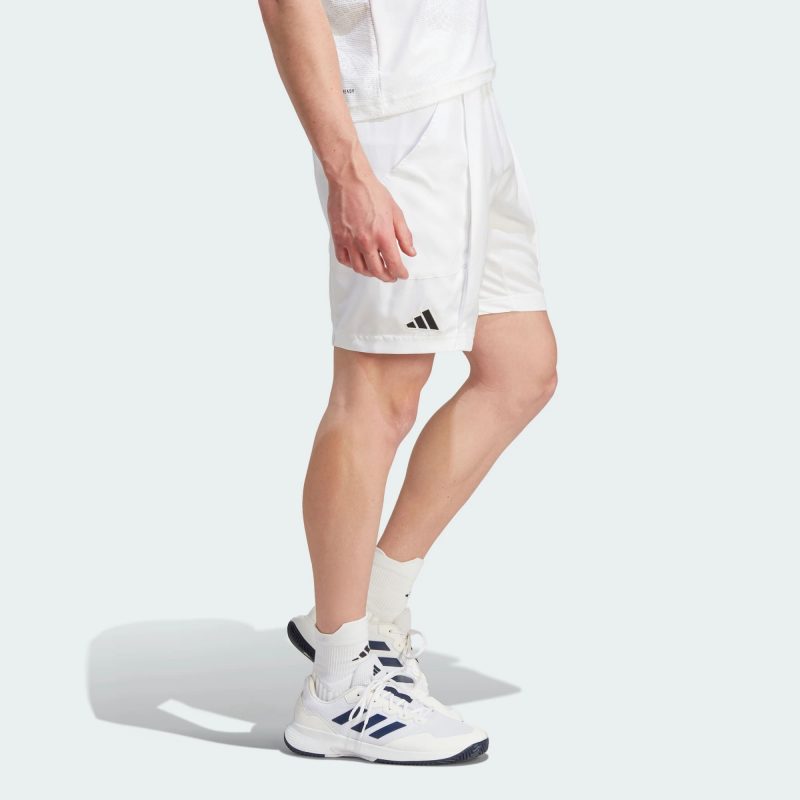 Adidas กางเกงเทนนิสผู้ชาย AEROREADY Pro Tennis Shorts | White ( IA7097 ) - Image 4