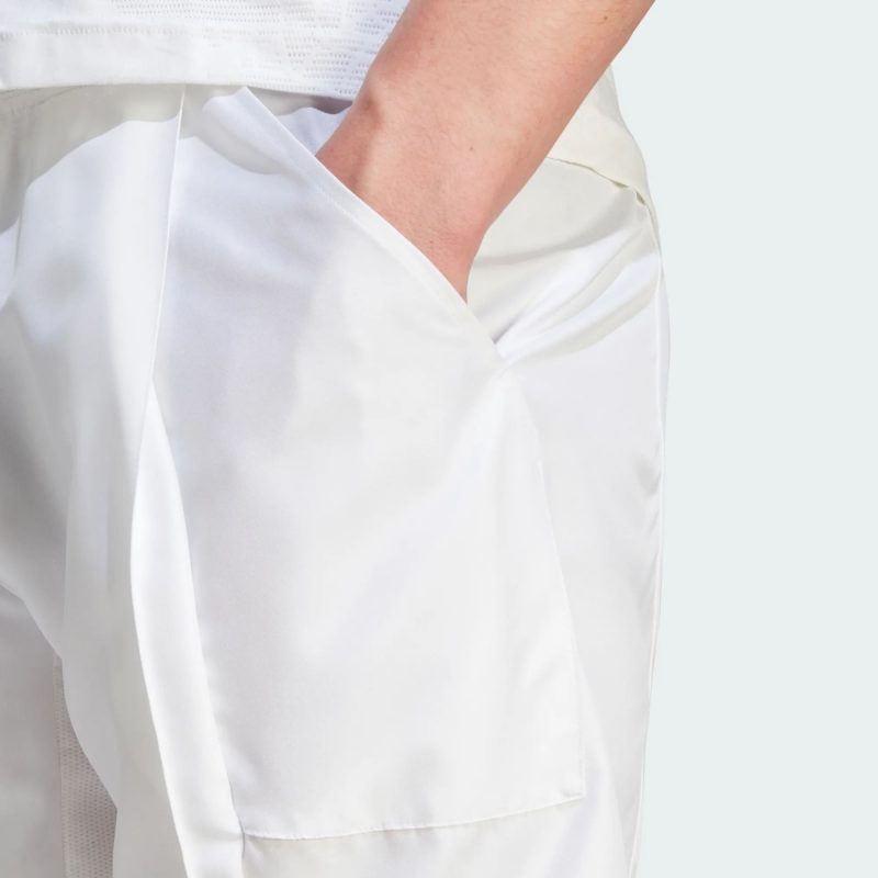 Adidas กางเกงเทนนิสผู้ชาย AEROREADY Pro Tennis Shorts | White ( IA7097 ) - Image 6