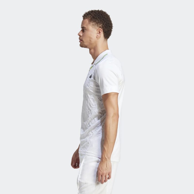 Adidas เสื้อเทนนิสผู้ชาย AEROREADY FreeLift Pro Tennis Polo Shirt | White ( IA7099 ) - Image 3