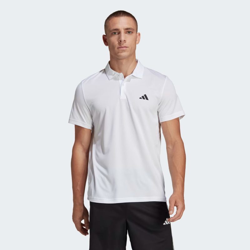 Adidas เสื้อโปโลกีฬาผู้ชาย Train Essentials Training Polo Shirt | White/Black ( IB8105 ) - Image 2