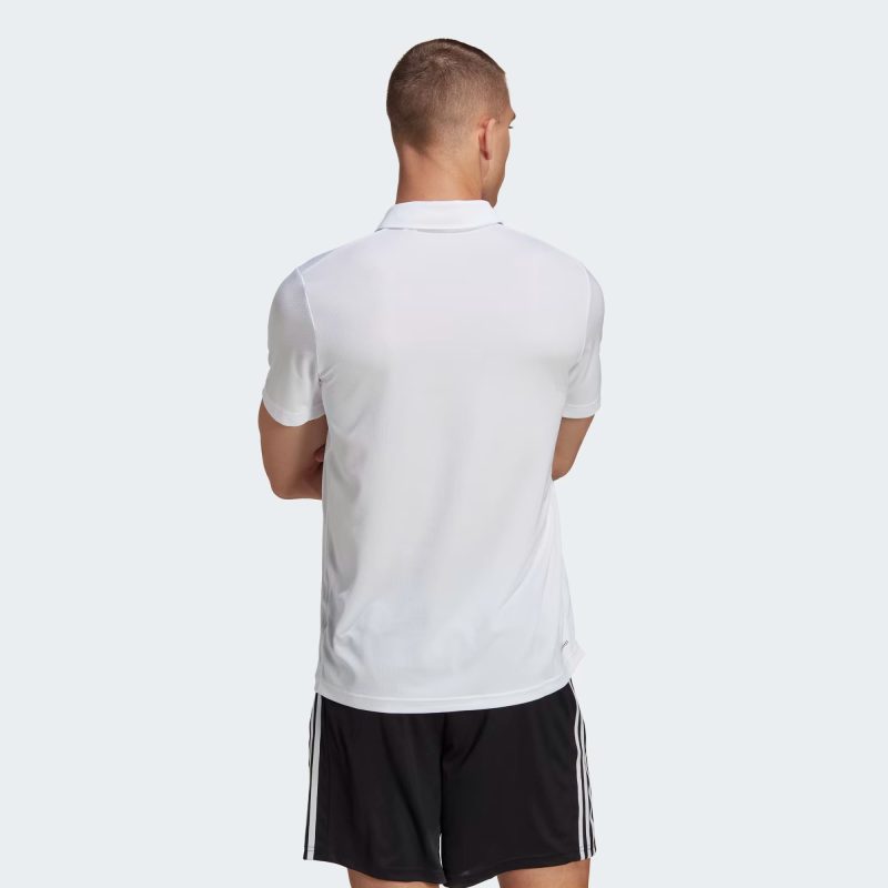 Adidas เสื้อโปโลกีฬาผู้ชาย Train Essentials Training Polo Shirt | White/Black ( IB8105 ) - Image 3