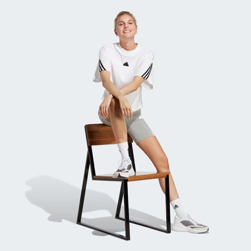 Adidas กางเกงกีฬาผู้หญิง Future Icons 3-Stripes Bike Shorts | Medium Grey Heather ( IC0525 ) - Image 4