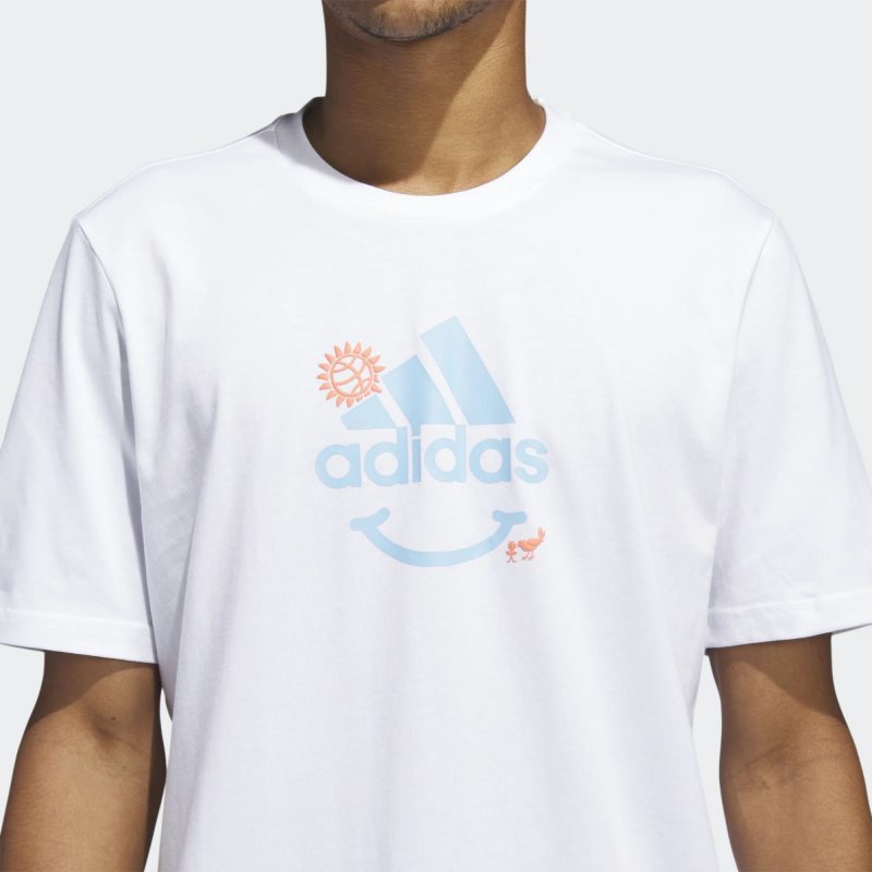 Adidas เสื้อยืดผู้ชาย Change Through Sports Graphic Tee | White ( IC1675 ) - Image 5