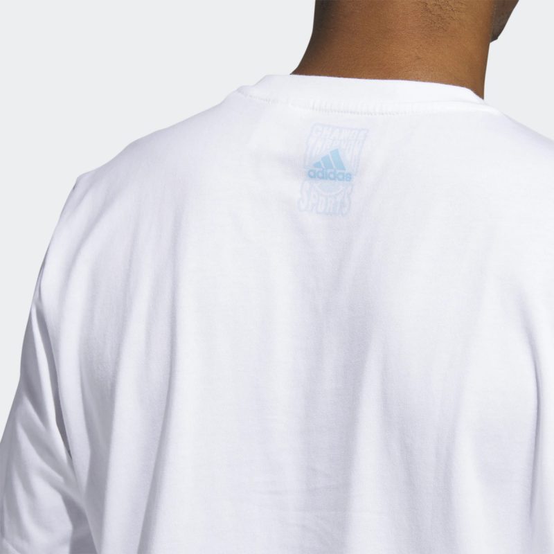 Adidas เสื้อยืดผู้ชาย Change Through Sports Graphic Tee | White ( IC1675 ) - Image 6