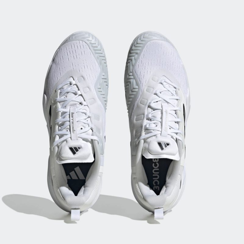 Adidas รองเท้าเทนนิสผู้ชาย Barricade | Cloud White/Core Black/Matte Silver ( ID1548 ) - Image 5