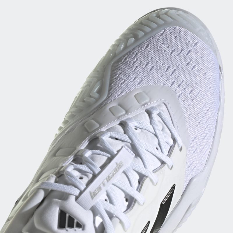 Adidas รองเท้าเทนนิสผู้ชาย Barricade | Cloud White/Core Black/Matte Silver ( ID1548 ) - Image 8