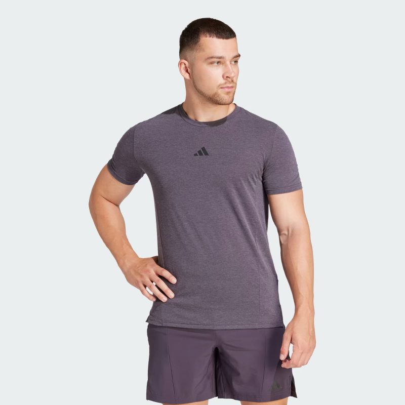 Adidas เสื้อกีฬาผู้ชาย Designed for Training Workout Tee | Aurora Black ( IS3810 ) - Image 2