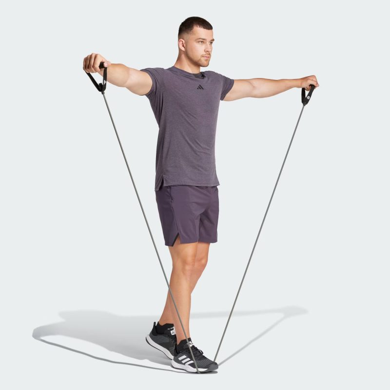 Adidas เสื้อกีฬาผู้ชาย Designed for Training Workout Tee | Aurora Black ( IS3810 ) - Image 4
