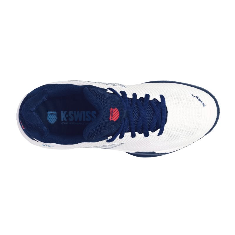 K-Swiss รองเท้าเทนนิสผู้ชาย Hypercourt Express 2 | Blanc De Blanc/Blue Opal/Lollipop ( 06613-146 ) - Image 2