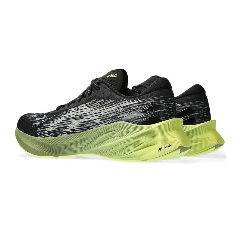 Asics รองเท้าวิ่งผู้ชาย Novablast 3 | Black/Dried Leaf Green ( 1011B458-005 ) - Image 3