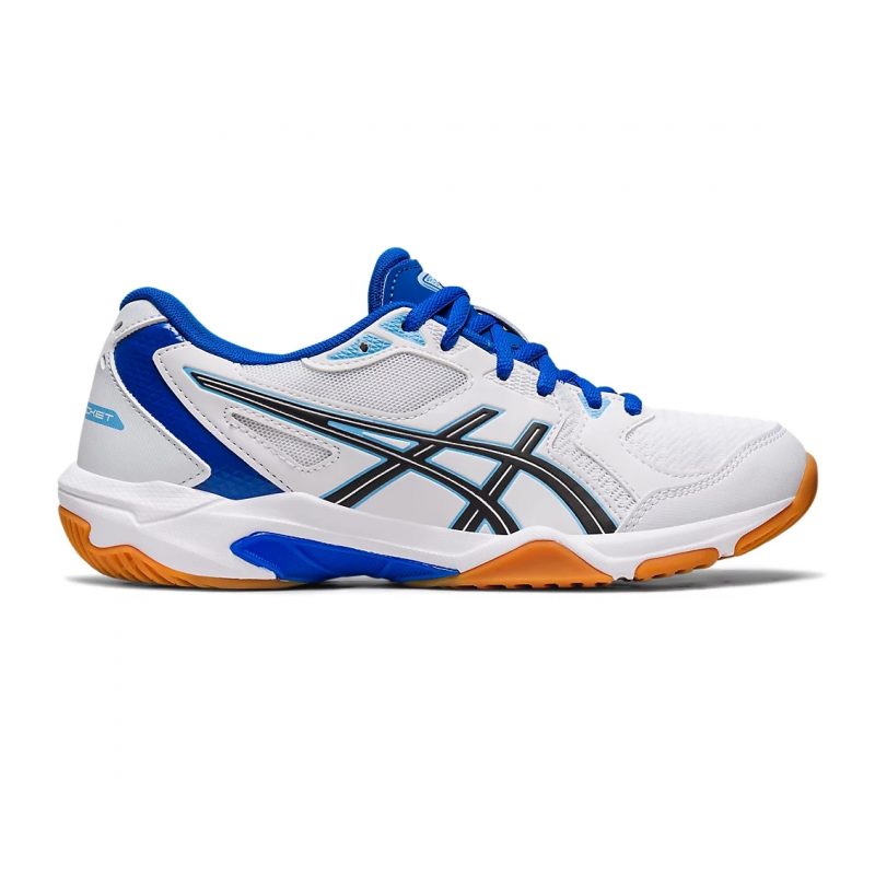 Asics รองเท้าแบดมินตันผู้หญิง Gel-Rocket 10 | White/Arctic Blue ( 1072A056-110 )