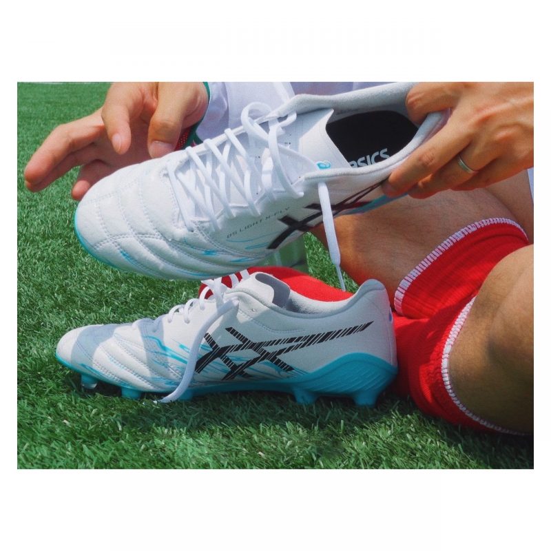 Asics รองเท้าฟุตบอล / สตั๊ด Ds Light X-Fly 5 Limited FG | White/Aquarium ( 1101A050-110 ) - Image 17