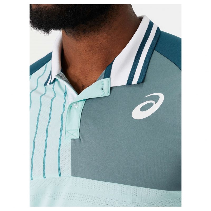 Asics เสื้อเทนนิสผู้ชาย Men's Match Polo-Shirt | Aquamarine ( 2041A272-405 ) - Image 15