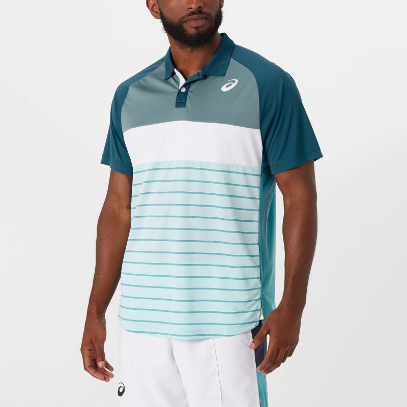 Asics เสื้อเทนนิสผู้ชาย Men's Court Polo-Shirt | Aquamarine ( 2041A273-405 ) - Image 11