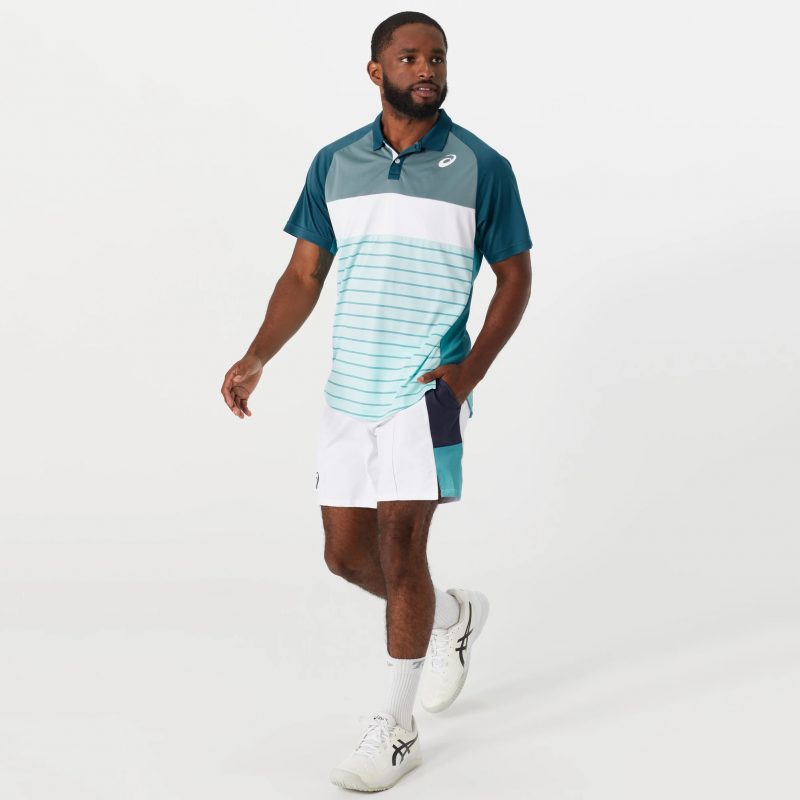 Asics เสื้อเทนนิสผู้ชาย Men's Court Polo-Shirt | Aquamarine ( 2041A273-405 ) - Image 13