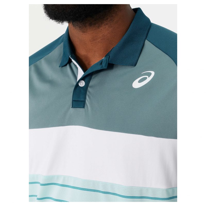 Asics เสื้อเทนนิสผู้ชาย Men's Court Polo-Shirt | Aquamarine ( 2041A273-405 ) - Image 14