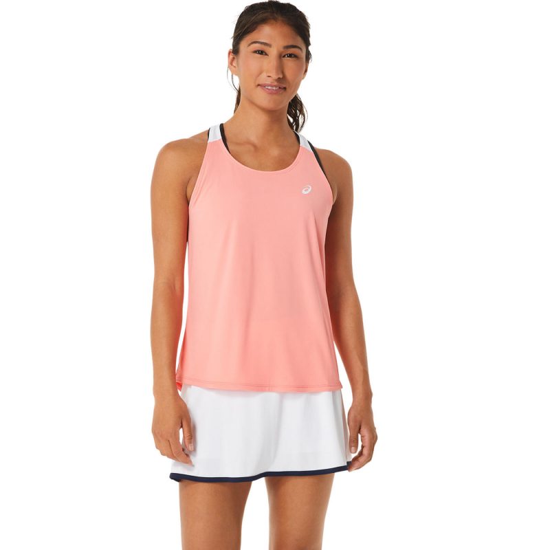 Asics เสื้อเทนนิสผู้หญิง Women's Court Tank | Guava/Brilliant White ( 2042A261-701 ) - Image 4