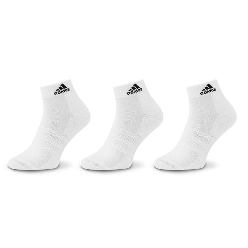 Adidas ถุงเท้า Cushioned Sportswear Ankle Socks 3 Pairs | White/Black ( HT3441 ) - Image 11